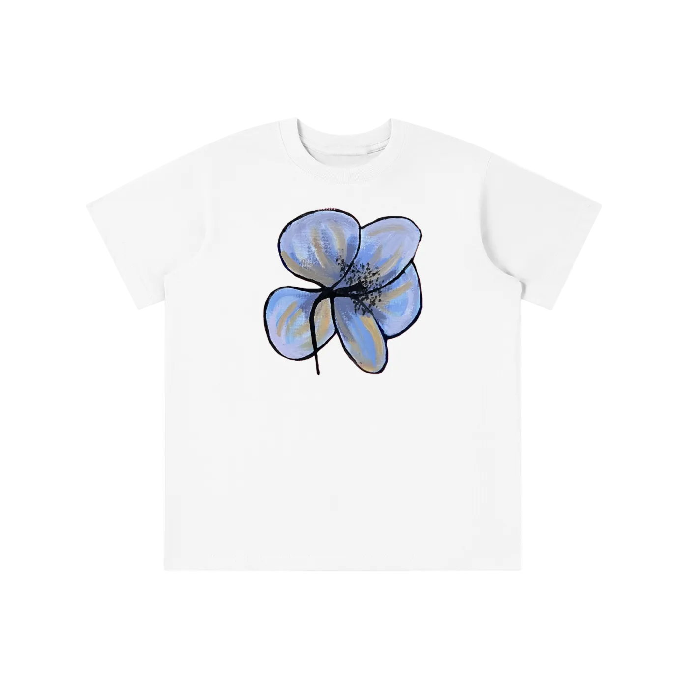 ‘PATCHWORK’ blue detail baby tee