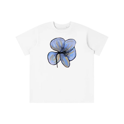 ‘PATCHWORK’ blue detail baby tee