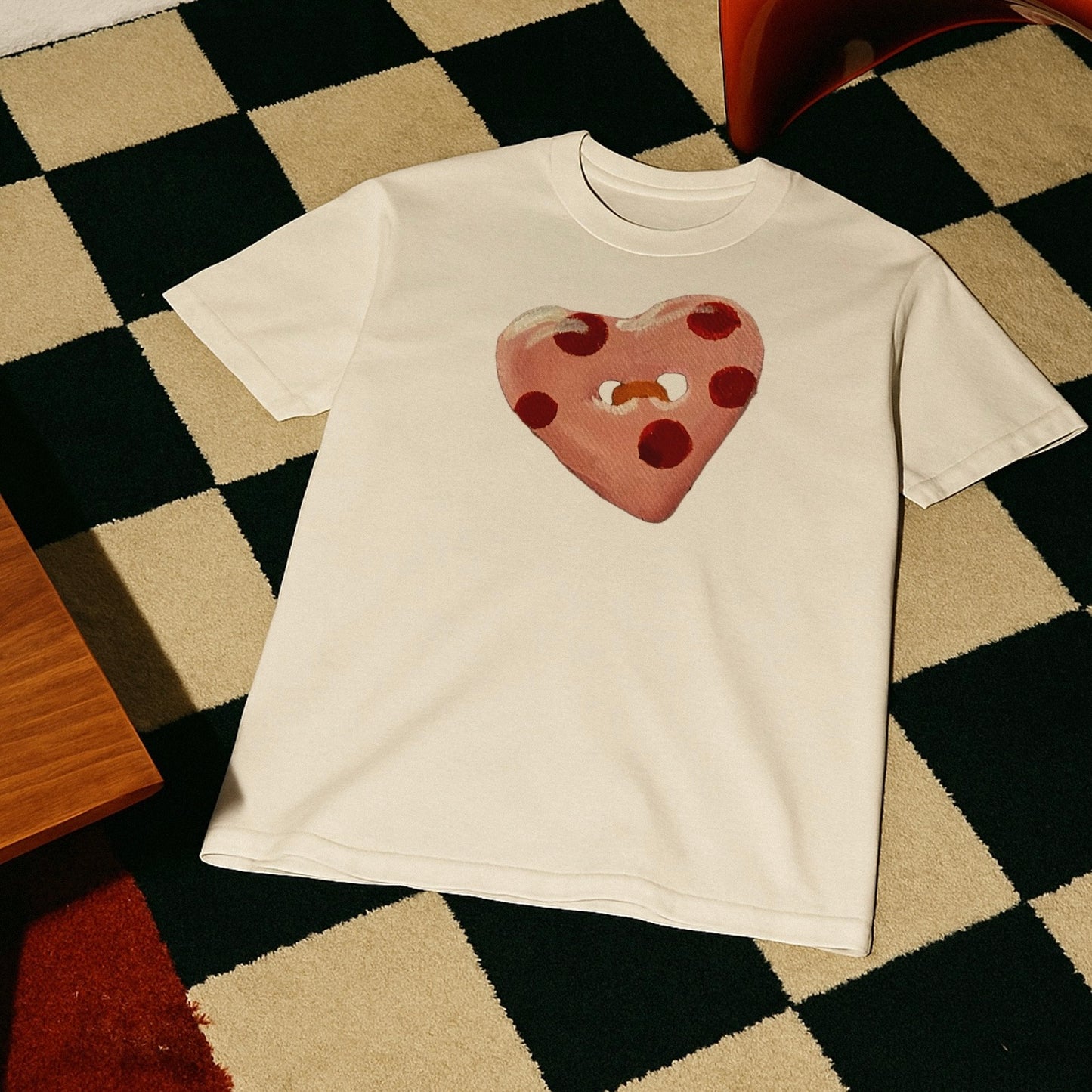 ‘CUTE AS A BUTTON’ red detail baby tee