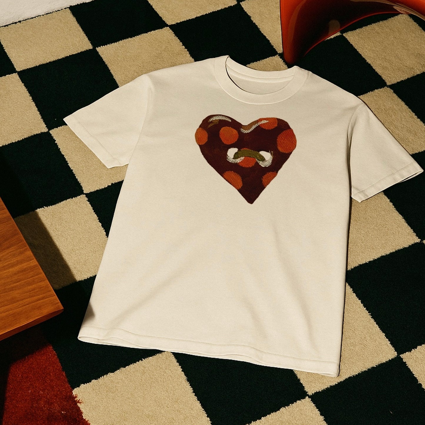 ‘CUTE AS A BUTTON’ brown detail baby tee