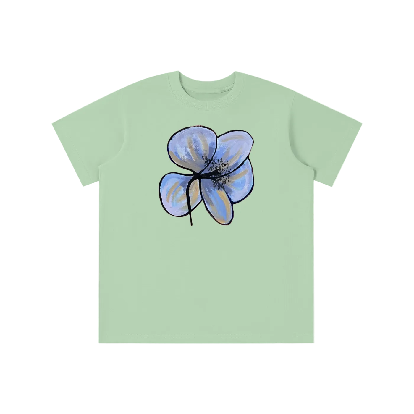 ‘PATCHWORK’ blue detail baby tee