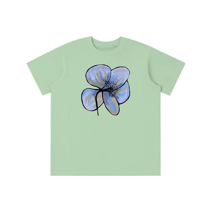 ‘PATCHWORK’ blue detail baby tee