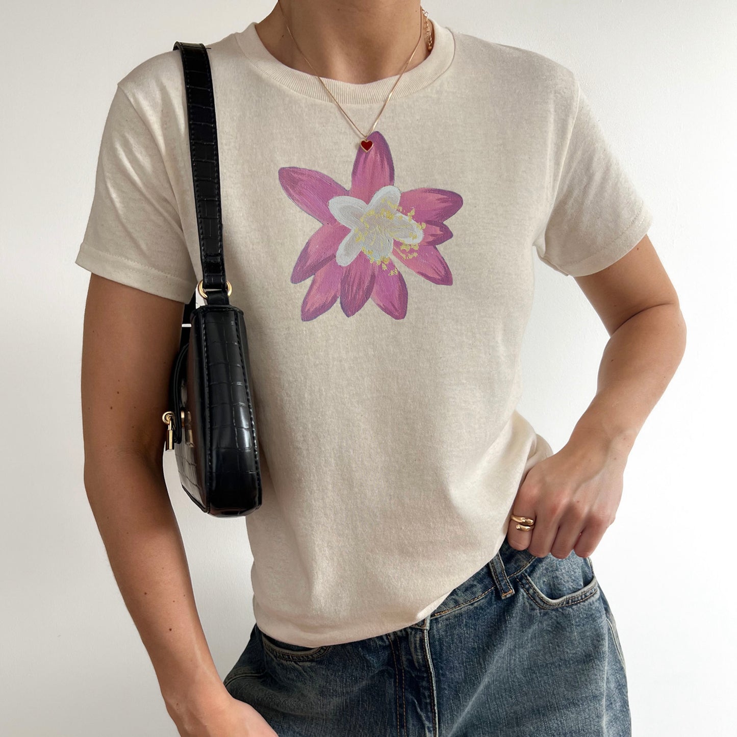‘PATCHWORK’ pink detail baby tee