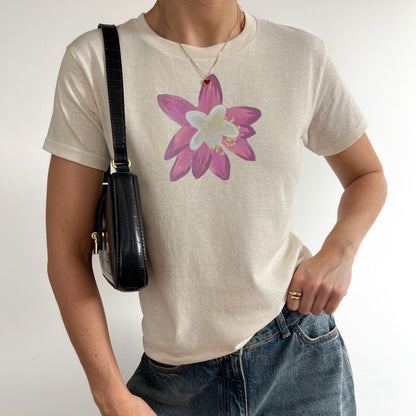 ‘PATCHWORK’ pink detail baby tee