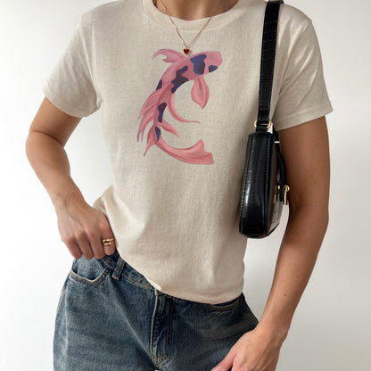 ‘KOI’ pink detail baby tee