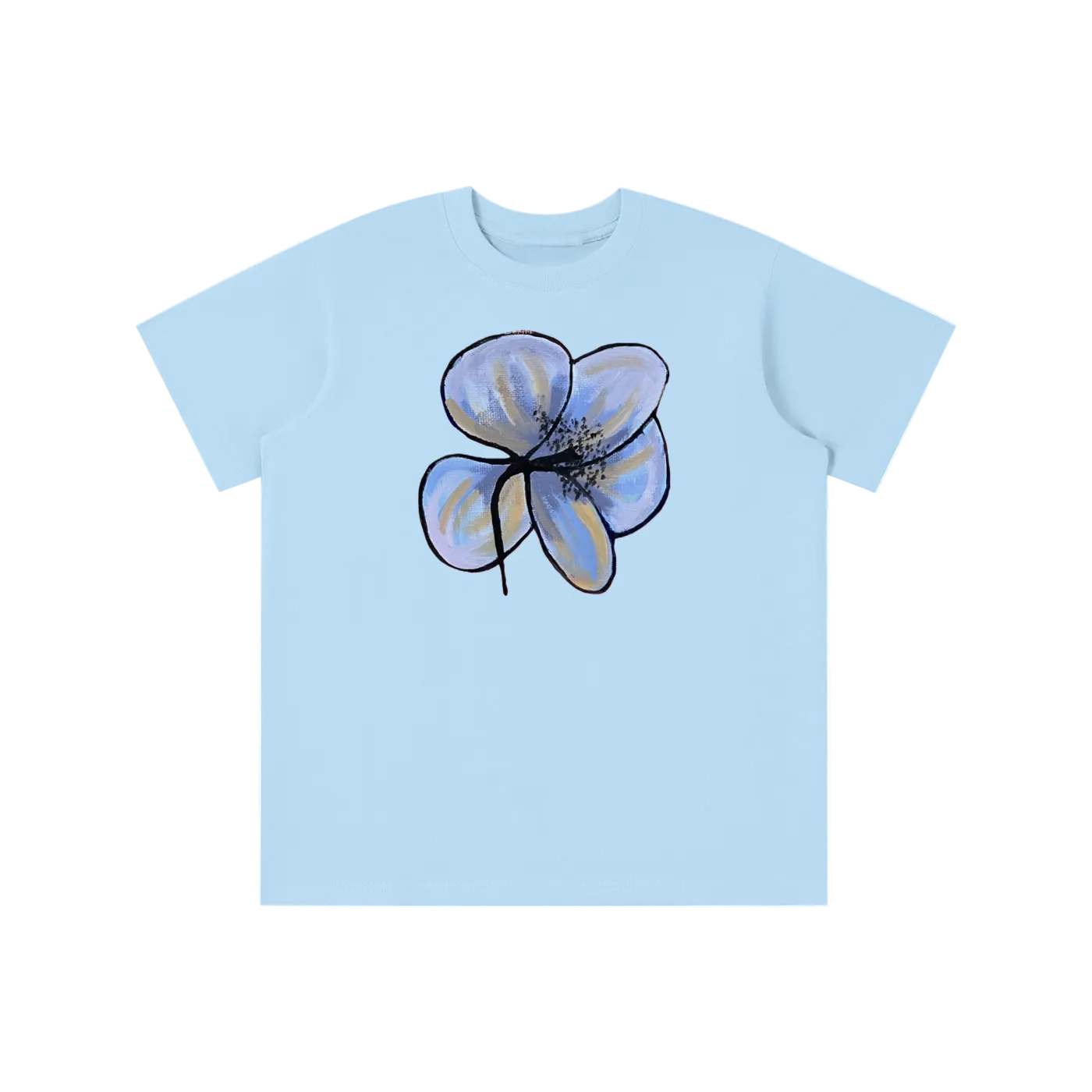 ‘PATCHWORK’ blue detail baby tee
