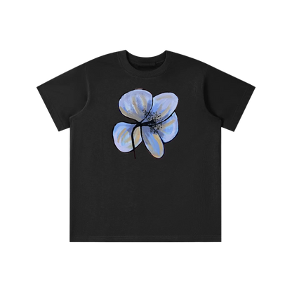 ‘PATCHWORK’ blue detail baby tee